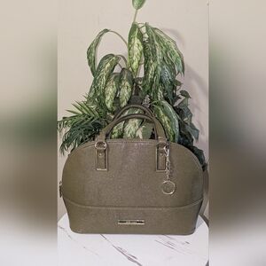 Ann Klein Metallic Olive Satchel